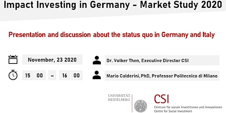 Hauptbild für Impact Investing in Germany - Market Study 2020