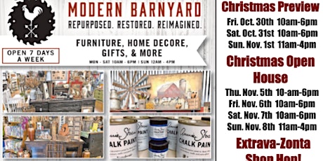 Christmas Pre-View Weekend at Modern Barnyard Oct. 30th- Nov. 1st