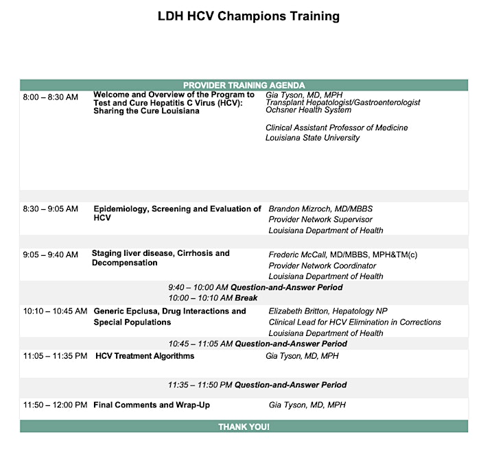Free CME - Hepatitis C Champions Training Virtual Conference - July 2021 image