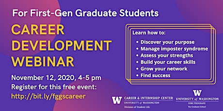 Career Development Webinar for UW First-Gen Graduate Students primary image