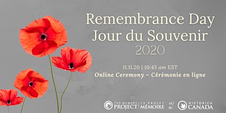 Remembrance Day Ceremony / Cérémonie du jour du Souvenir 2020