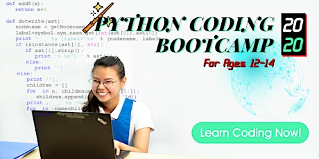 2 Day Python Coding Bootcamp For Ages 12-14 |930-630pm|28 Nov & 5 Dec primary image