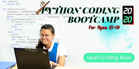 2 Day Python Coding Bootcamp For Ages 15-18 | 930-630pm| 2 & 3 December primary image