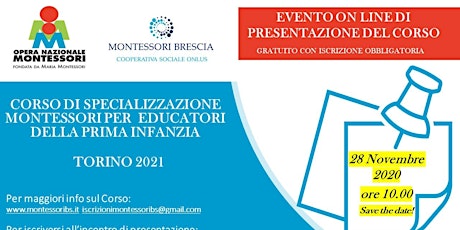 Immagine principale di Presentazione Corso di specializzazione Montessori 0/3 