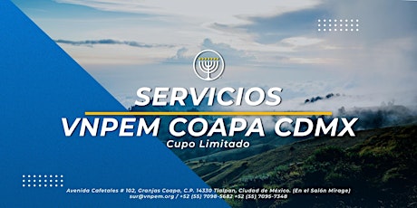 Imagen principal de VNPEM Coapa - 3 Servicios Dominicales 8 de Noviembre