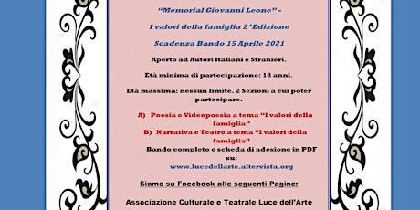 Premio di Poesia, Narrativa e Teatro "Memorial Giovanni Leone" - 2^ Ed.