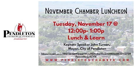 Pendleton Chamber of Commerce November Lunch & Learn primary image