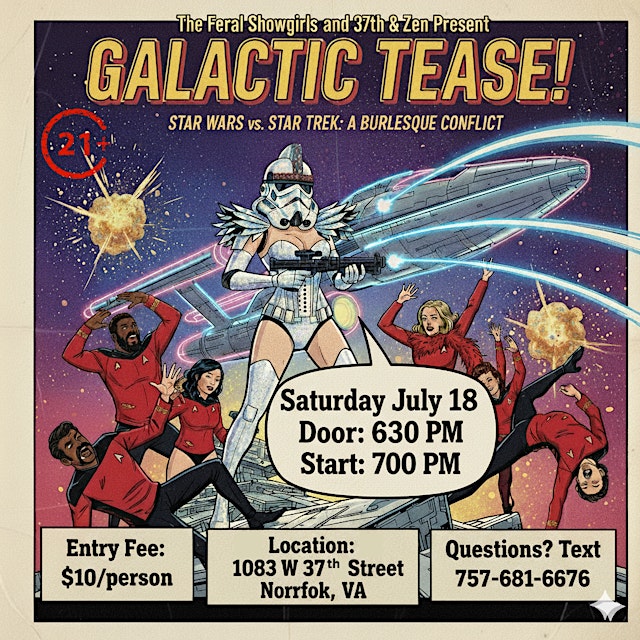 Imagen principal de Cabaret Dinner Theater: Galactic Tease: Star Trek Vs Star Wars Edition!