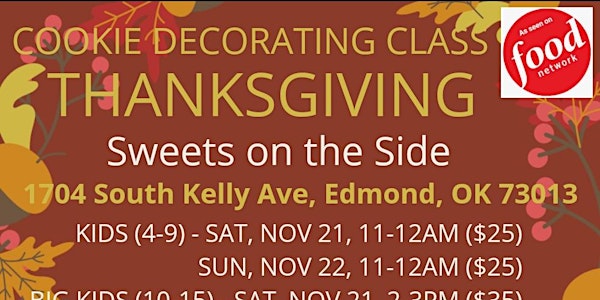 THANKSGIVING COOKIE DECORATING CLASS (AGES 4-9)