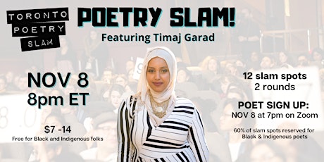 Toronto Poetry Slam Online ft. Timaj Garad! primary image