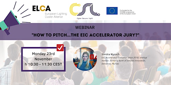 WEBINAR - "HOW TO PITCH...THE EIC ACCELERATOR JURY?"