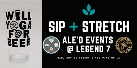 SIP + STRETCH Beer Yoga at Legend 7 Brewing - WED Nov 18 primary image