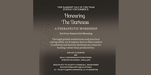 Image principale de Honouring the Darkness: A Therapeutic Workshop