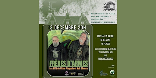 Image principale de 13 déc_ Frères D'armes : Rudy Caya et Jeff Dubé__À la Cache des Patriotes