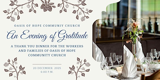 Image principale de Oasis of Hope End-of-Year Family Dinner