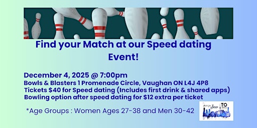 Hauptbild für Made for Jew TO's Find a Match for the Winter Speed dating Ages 26-42!