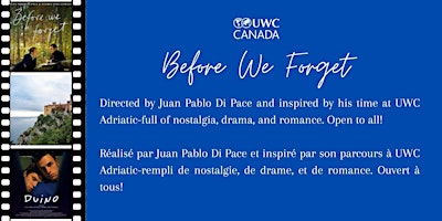 Hauptbild für Before We Forget : Montréal Movie Screening / Séance Cinema