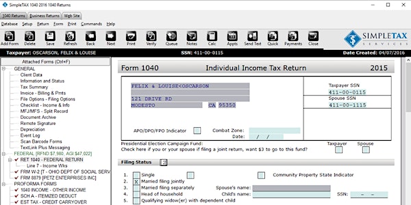Simple Tax 1040 Software Training