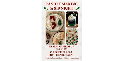 Immagine principale di Christmas candle making and sip night