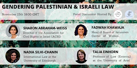 Gendering Palestinian & Israeli Law Panel primary image