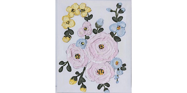 Textured Pink Roses, Acrylic and Mixed Media on Canvas