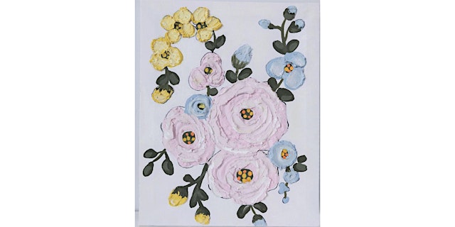 Image principale de Textured Pink Roses, Acrylic and Mixed Media on Canvas