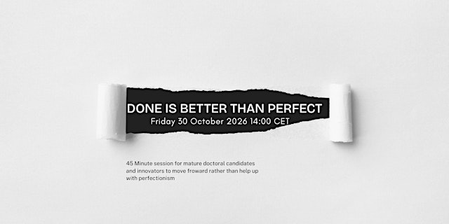 Image principale de Done is better than perfect. Action towards completion