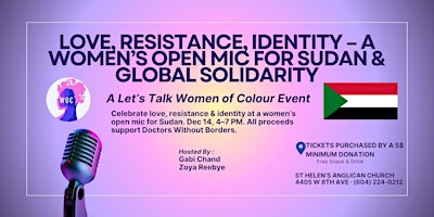 Image principale de Love, Resistance & Identity: Women’s Open Mic for Sudan
