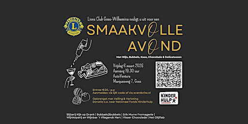 Image principale de 'Smaakvolle avond 2026' georganiseerd door Lions Club Goes Wilhelmina