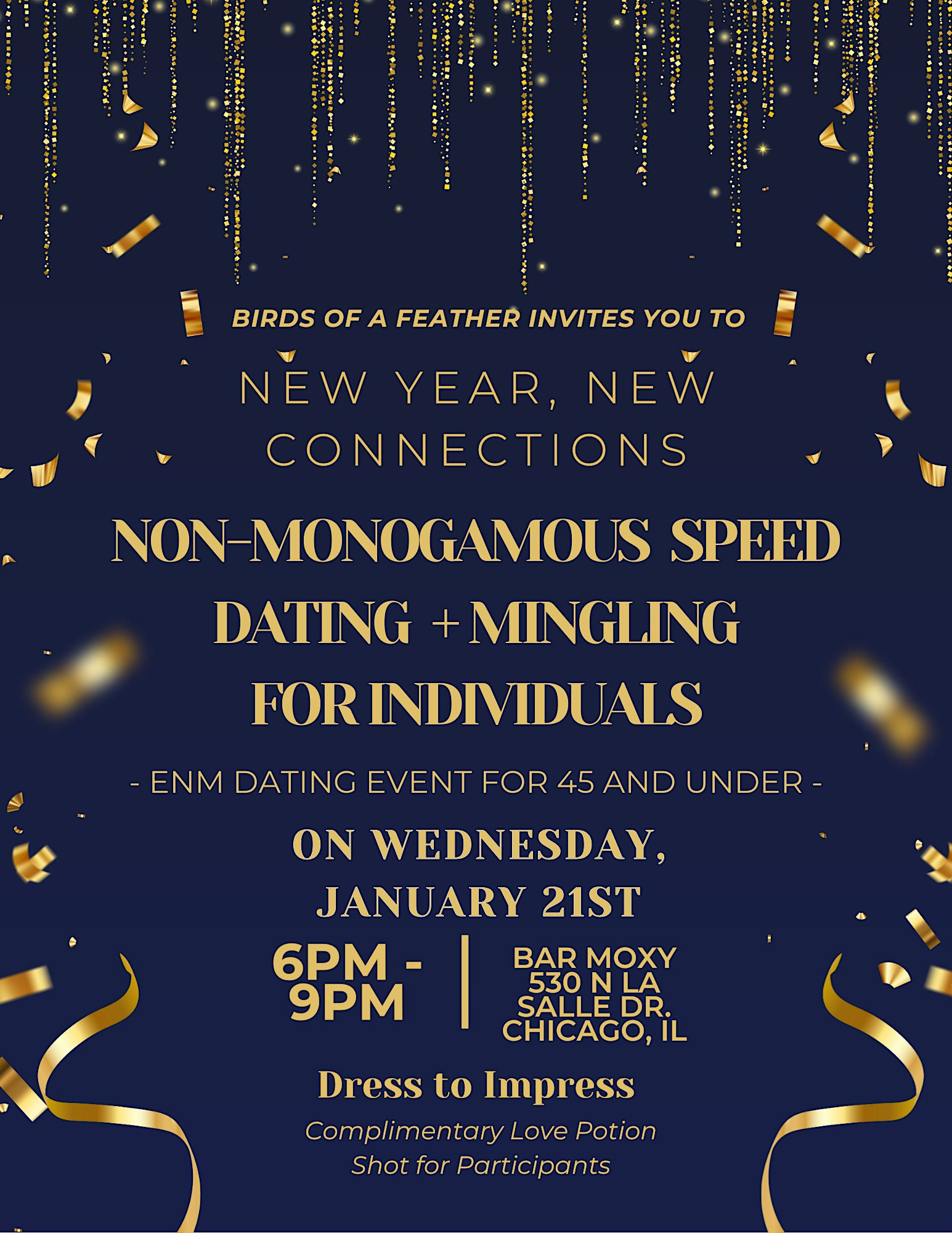 Non-monogamous Speed Dating + Mingling for Individuals 45 and Under