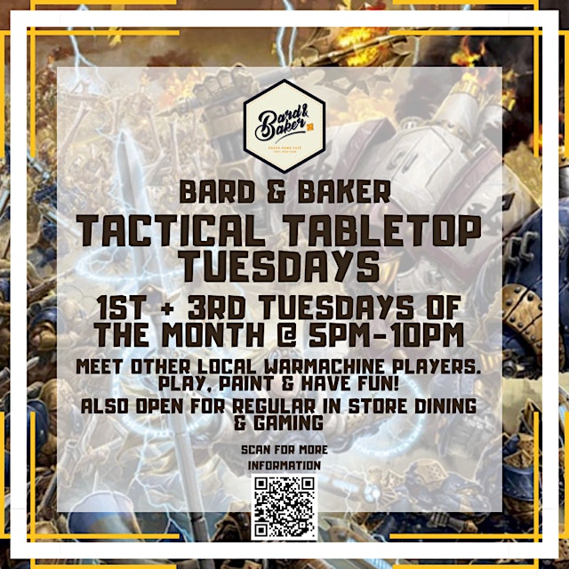 Image principale de Tactical Tabletop Tuesday: Warmachine Open Play Night at Bard & Baker