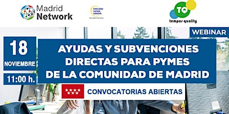 Ayudas y subvenciones directas para pymes de la Comunidad de Madrid
