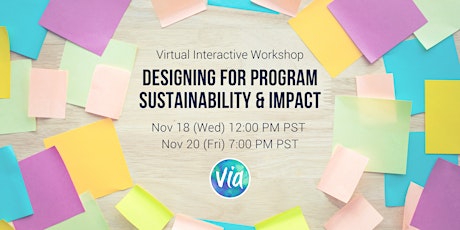 Designing for Program Sustainability & Impact primary image