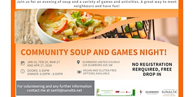Image principale de Community Soup and Game Night!