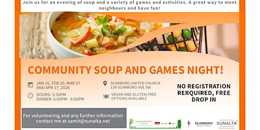 Image principale de Community Soup and Game Night!