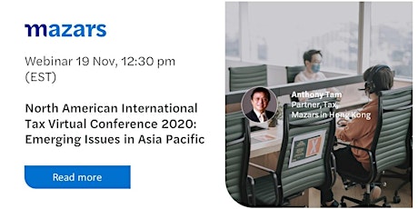 North American International Tax Virtual Conference Emerging Issues in APAC primary image