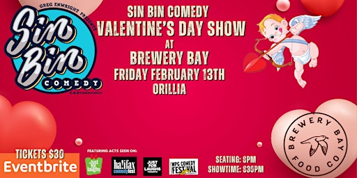 Imagen principal de Sin Bin Comedy Valentine's Day Show at Brewery Bay