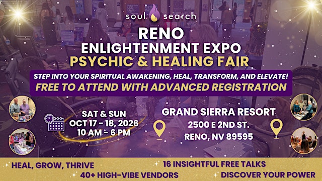 Imagen principal de SoulSearch Reno Enlightenment Expo Psychic & Healing Fair