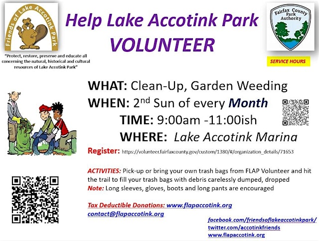 Image principale de MONTHLY LAKE ACCOTINK PARK CLEAN-UP