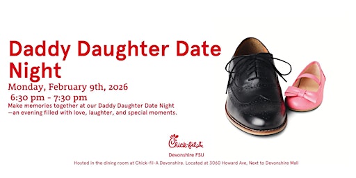 Image principale de Daddy Daughter Date Night 6:30-7:30