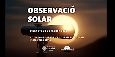 Image principale de Observació Solar Planetari - Torn 11:15 (VAL)