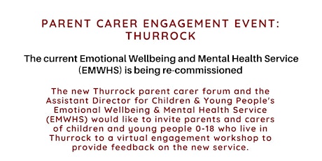 EWMHS Parent Carer Engagement event - Thurrock primary image