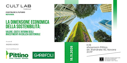 Image principale de COSTRUIRE IL FUTURO NOVARA: LA DIMENSIONE ECONOMICA DELLA SOSTENIBILITÀ