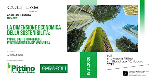 Image principale de COSTRUIRE IL FUTURO NOVARA: LA DIMENSIONE ECONOMICA DELLA SOSTENIBILITÀ