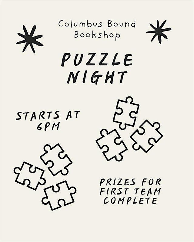 Image principale de July Puzzle Night at Columbus Bound Bookshop