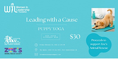 Image principale de Leading with a Cause - Women in Leadership Puppy Yoga