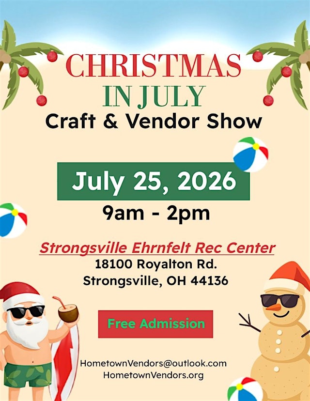 Imagen principal de 12th Annual Christmas in July Craft & Vendor Show