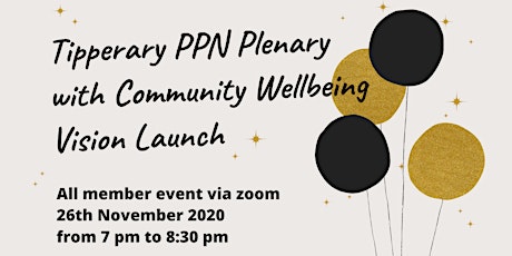 Tipperary PPN 2020 Plenary  and Community Wellbeing Vision Launch
