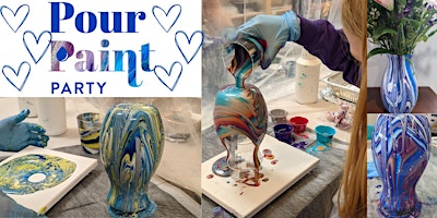 Image principale de Valentines Vase & Canvas Acrylic Pouring Party