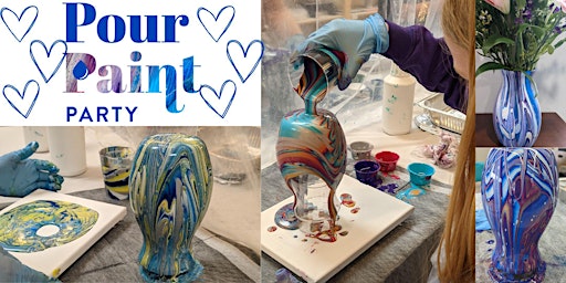 Image principale de Valentines Vase & Canvas Acrylic Pouring Party